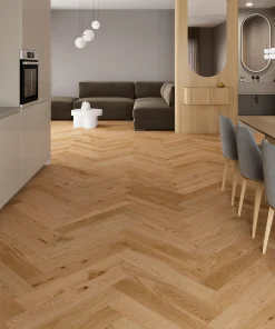 Alternative view of Barlinek Only Wood Herringbone 130 - Oak Toffee
