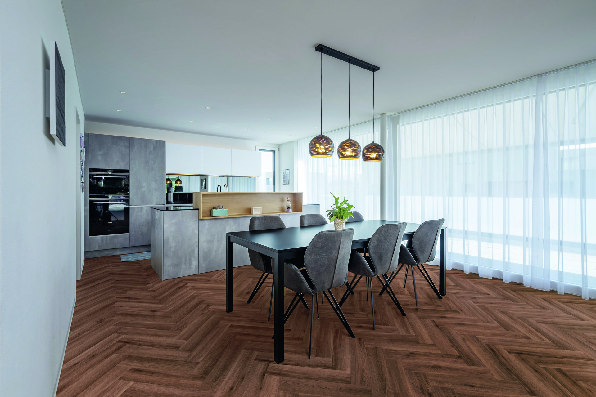 Swiss Krono Grand Selection Evolution Herringbone - Clay Oak