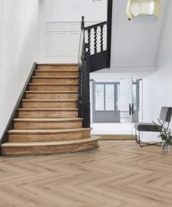 Alternative view of Tarkett Rigid Herringbone - Delicate Oak Warm Grey